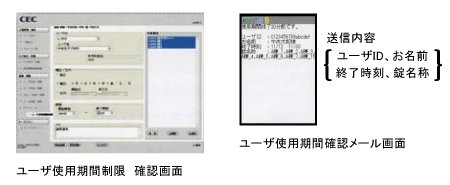 ユーザ使用期間制限機能の操作画面